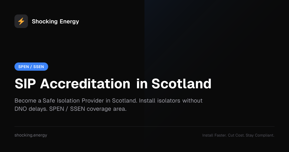 SIP Accreditation in Scotland | Safe Isolation Provider