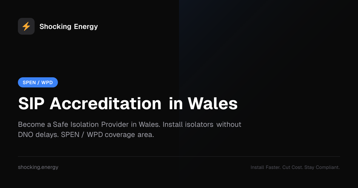 SIP Accreditation in Wales | Safe Isolation Provider